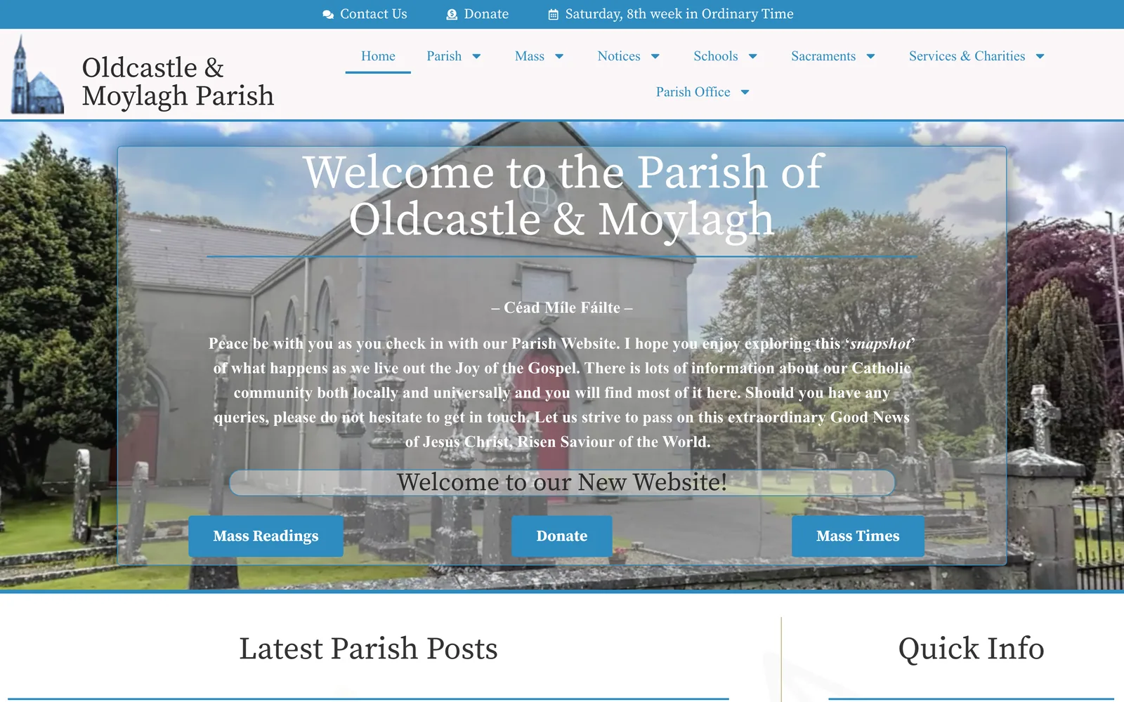Oldcastle & Moylagh Parish website homepage